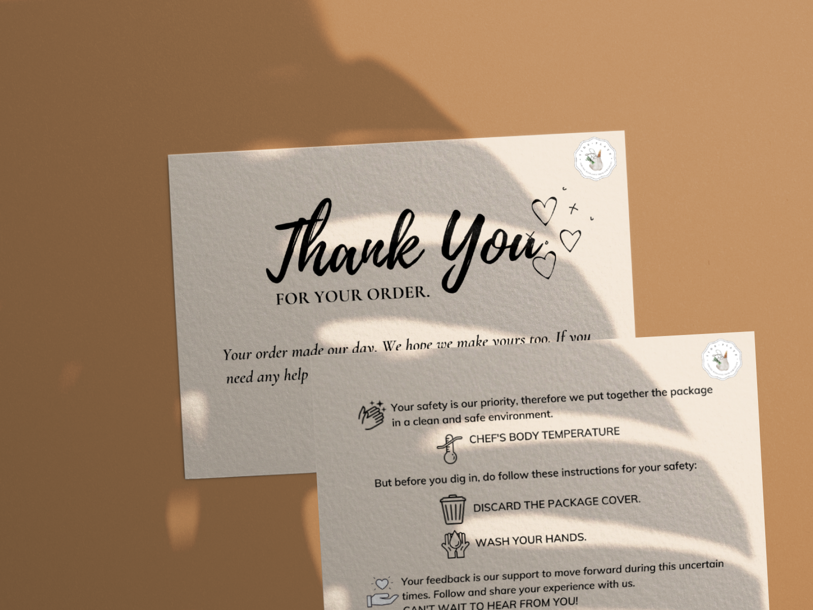 Thank You Card For Food Delivery Services Design By Ritty Thomas O