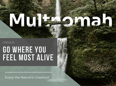 Multnomah waterfall adventure adventure time beautiful design enjoy the moment figmadesign oregon scenery travel ui ux waterfall web