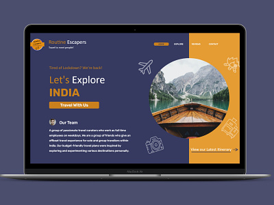 Landing for a Travel Page accessible adobe xd blue design desktop illustration minimal prototype simple design ui ux webdesign wireframe