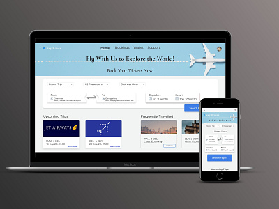 Flight Ticket Booking adobe xd desktop flight app mobile app mock up prototype responsive design ticket booking travel travel app ui ux wireframe