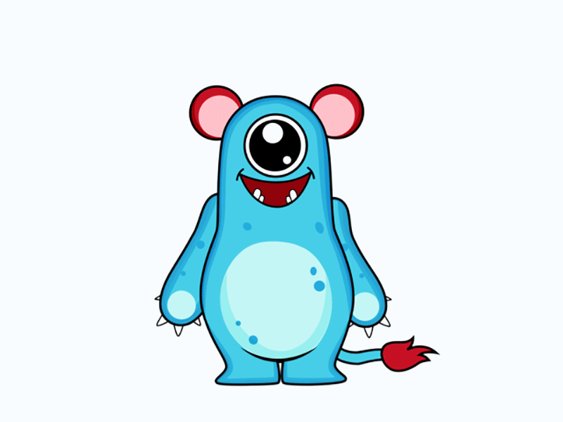 Cute 2D Animated Blue and Red Monster 2d animated animation animation 2d animation after effects blue character design children cute kids monster red