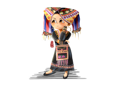 Lisu Ethnic Group of 56 Nationalities illustration