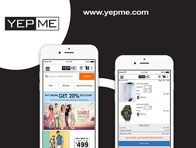 Yepme ecommerce app mobile app mobile app design portfolio queppelin