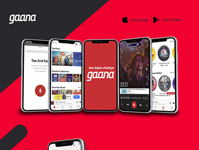 Gaana.com app design illustration ios app mobile app mobile app design mobile ui portfolio queppelin uidesign