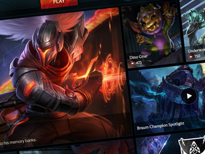Game Client Rework - Landing Page game client league of legends riot games user experience user interface video games