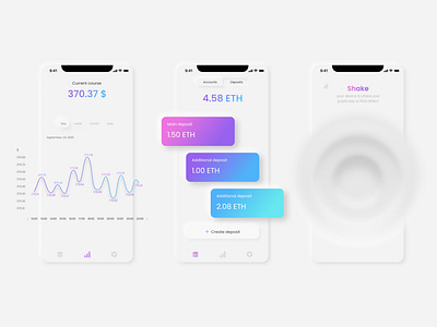 Neomorphism Ethereum Wallet app application bank app banking design eth ethereum gradient mobile mobile app mobile app design neomorfism neomorphism ui ui design uidesign uiux ux ux design uxdesign