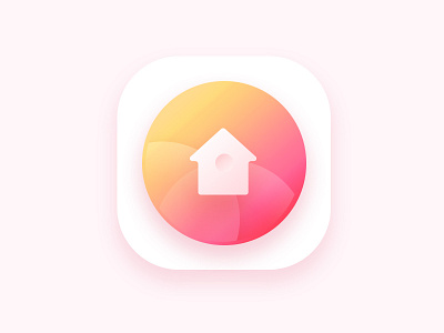 Home Logo Design app colour flat geometric gradient home icon intelligent red logo smarthome ui