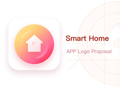 智能家居 SmartHome Logo proposal app branding control flat geometric gradient icon intelligent ios11 logo red smarthome