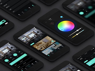 Smart Home APP concept design 04 app color wheel intelligent interaction mobile smarthome 交互 智能 智能家居 色轮