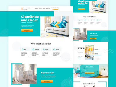 Landing page for a company engaged in cleaning houses design ui ux web