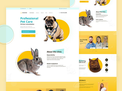 A landing page for a veterinary clinic. Mobile version