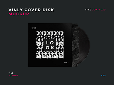 Vinyl Cover Disk Mockup | Free Download