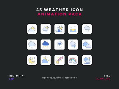 Weather Icons Animated Pack | Free Download aep after effect aftereffects animation flaticon freeicon icon iconanimation icondesign icondownload iconpack iconset illustration wathericon