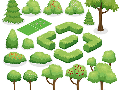 trees and bushes for game or