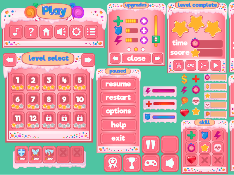 Game gui by Katya on Dribbble