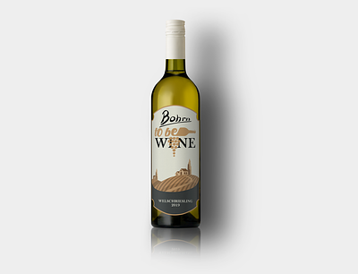 Wine bottle branding design illustration logo minimal vector