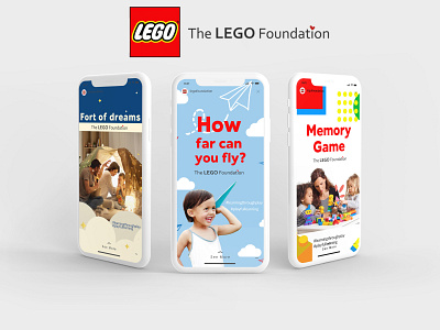 In-app content for the EasyPeasy app (The Lego Foundation) animation design flat illustration minimal typography vector website