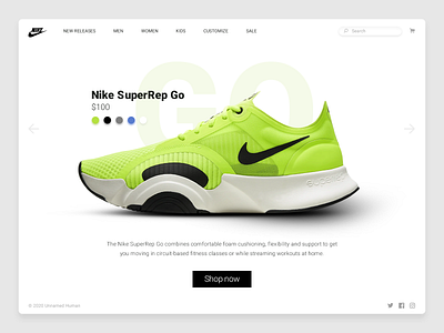 Nike SuperRep Go app design minimal ui ux web website