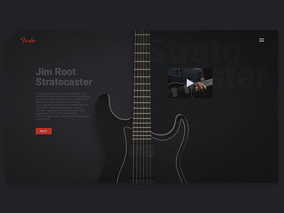 Fender Jim Root Stratocaster app design fender minimal stratocaster ui ux web webdesign website