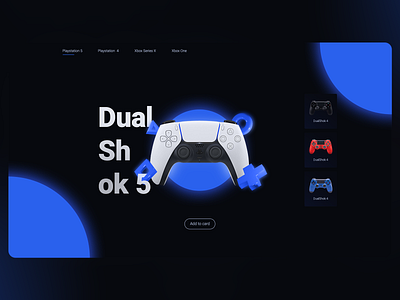 Gamepad Shop app design dualshock fender flat minimal playstation5 ps5 ui ux web webdesign website