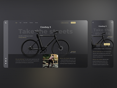 Cowboy Bicycle Concept app branding design flat illustration logo minimal mobile typography ui ux web webdesign website website design