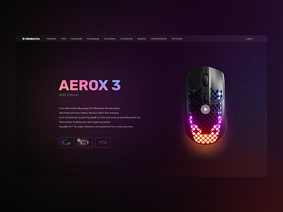 Steelseries Aerox 3 aerox app branding design graphic design illustration logo minimal steelseries ui ux web website