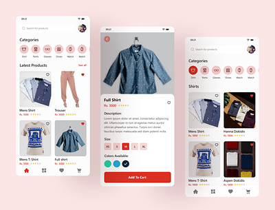 Ecommerce mobile app designs app clothes coolaccessories design ecommerce fashion favrouites findyour fav mobile mobile design outfits sushan sushanmah typography ui uidesign uiux