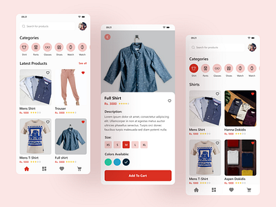 Ecommerce mobile app designs