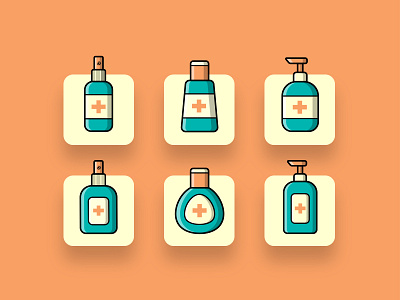 Hand Sanititizer Icon Set