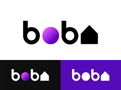 My Logo Concept for "Rumah Boba" boba boba tea brand brand design brand identity branding bubble design flat house icon illustration illustrator logo logo design logodesign monogram monogram logo purple tea
