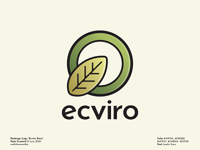 Redesign Logo "Ecviro Store" brand design brand identity branding branding design design ecofriendly environment environment design flat icon icon design illustrator leaf leaf logo logo logo design logodesign logos store vector