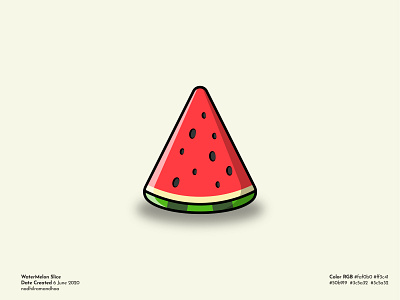 Slice of Watermelon branding design flat fruit fruit illustration fruits icon icon design illustration illustration art illustrator logo logo design red vector vector art vector illustration watermelon