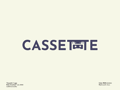 "Cassette" Logo Concept branding cassette cassette tape cassettes design flat icon icon design illustrator logo logo design logodesign logos monogram monogram design monogram logo music retro tape tapes