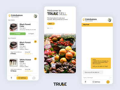 Yellow-Black 'bee' themed Trube App Design app app concept app design app store app ui application mobile app design mobile ui modern design online shop online shopping online store shopping app startup startup branding store ui trending design ux design