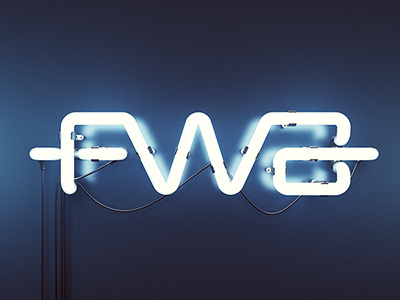The FWA wallpaper 3D NEON 3d blue design fwa logo neon typography wallpaper