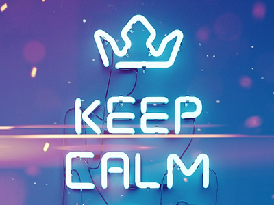 KEEP CALM 3d logo neon sign typography