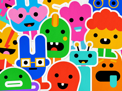 Cute Diecut Emoji Stickers cute design doodle emoji fun happy illustration sticker stickers