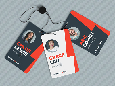 String and Key ID Cards branding cards design employees id idcard identity photoshop print visual visual identity