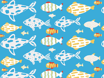 Fish pattern ai aquarium aquatic design fish fishes funny illustration kids illustration ornament pattern pattern art pattern design pisces print sea undersea underwater water рыбки