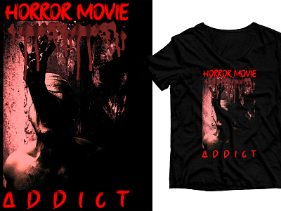 Horror movie t-shirt design.