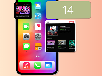 iOS 14 Netflix Widgets art design figma ios14 iphone minimalist netflix pastel portfolio uxdesign widgets