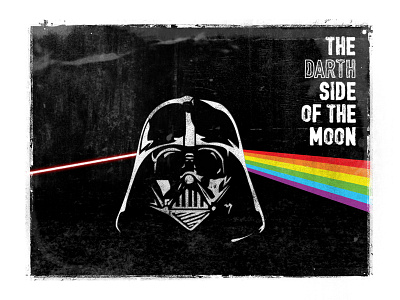 The Darth Side Of The Moon comic illustration pink floyd star wars