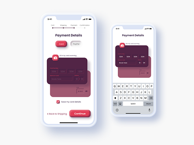 Payment Details page for mobile app 002 app credit card creditcard daily ui dailyui dailyui002 mobile mobile app neumorphism ui