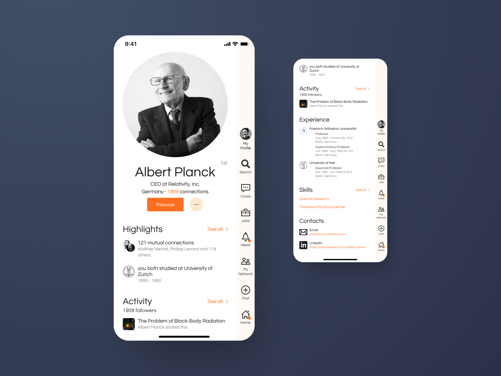 User Profile for Linkedin - redesign concept by Tetiana Mikhalova on ...