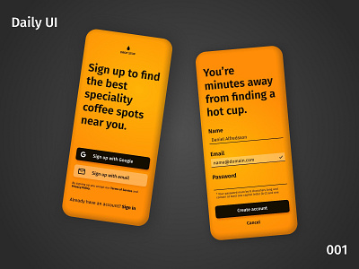 Daily UI 001 app dailyui ui