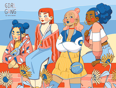 GIRL GANG I design digital art digitalart graphic illustration painting procreate procreateapp