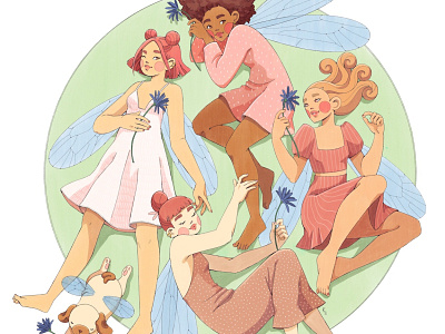 GIRL GANG - Fairies art digital art digitalart drawing fairy illustration painting procreate procreateapp