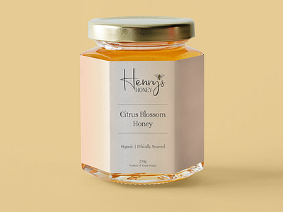Henry's Honey Label brand design branding graphic design logo logo design packaging packaging design