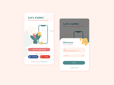 Login Screen by CatMe App