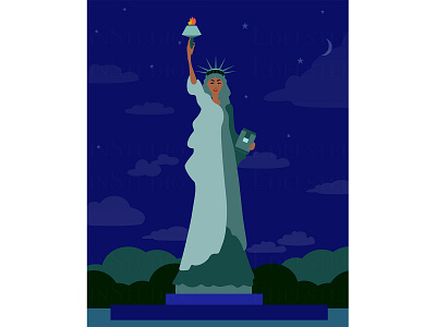 July 4th Independence Day Statue of Liberty USA 4th july america cartoon character digital art illustration illustrator independence day painting statue of liberty vector vector illustration